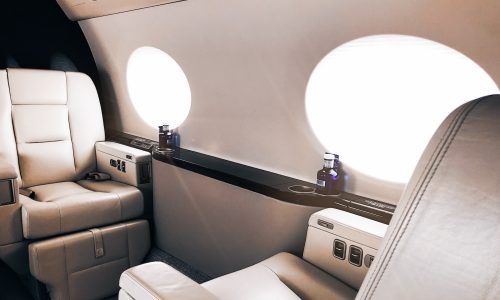 Interior of a private luxury jet